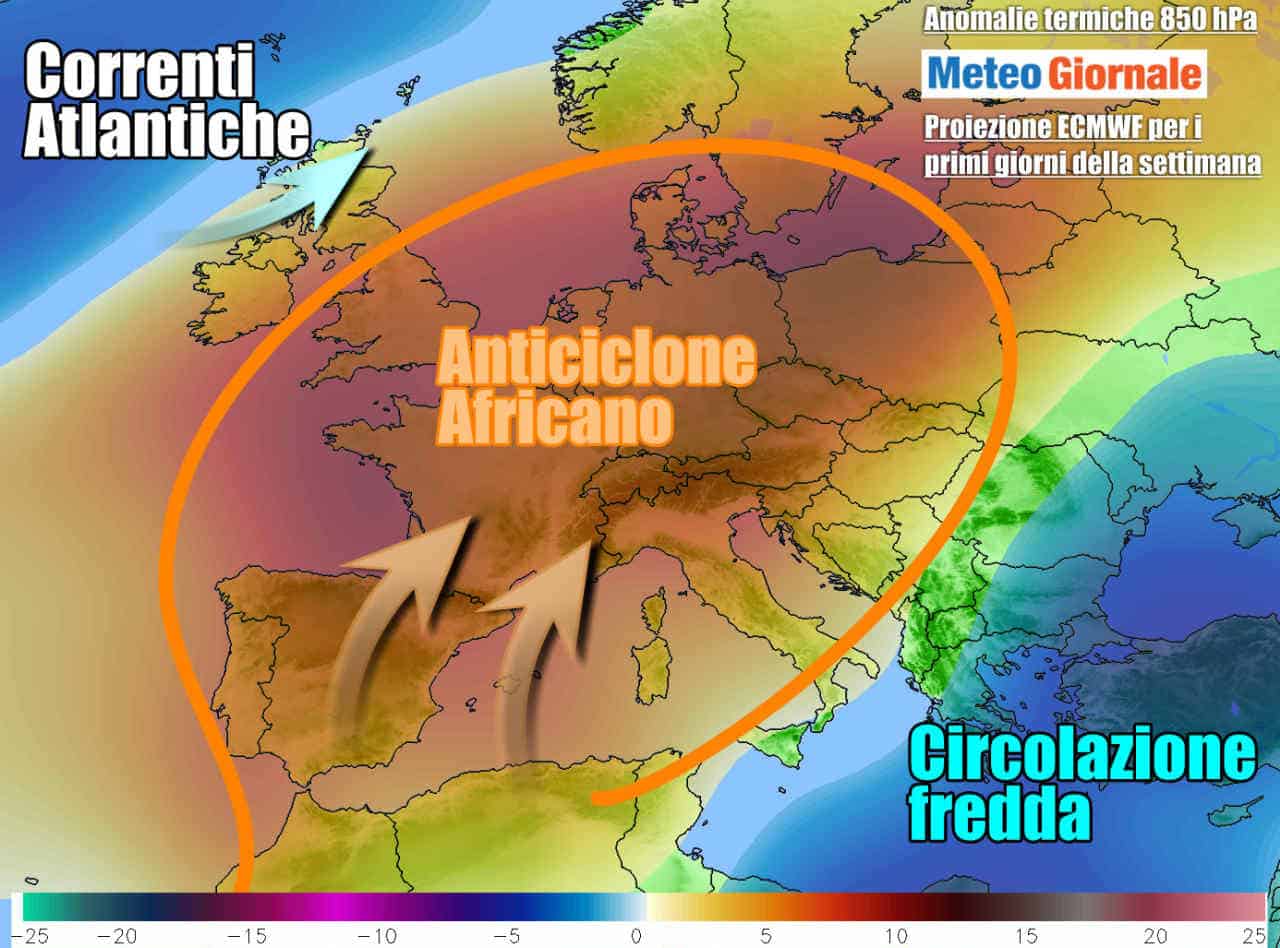 METEO Italia. Anticiclone disturbato nel weekend, poi caldo africano