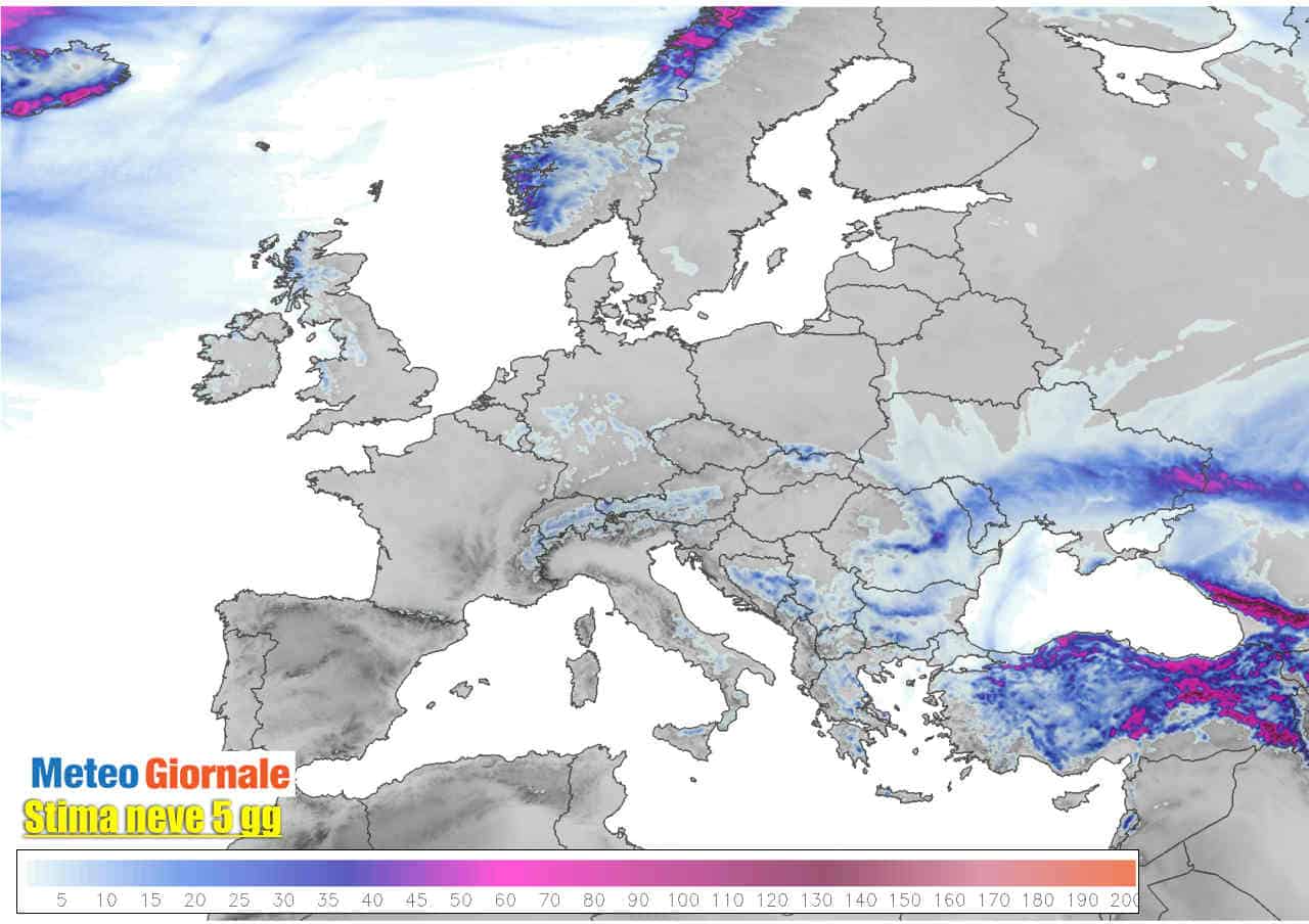 meteo neve europa