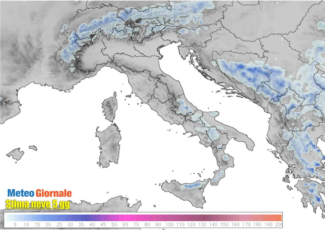 meteo neve italia
