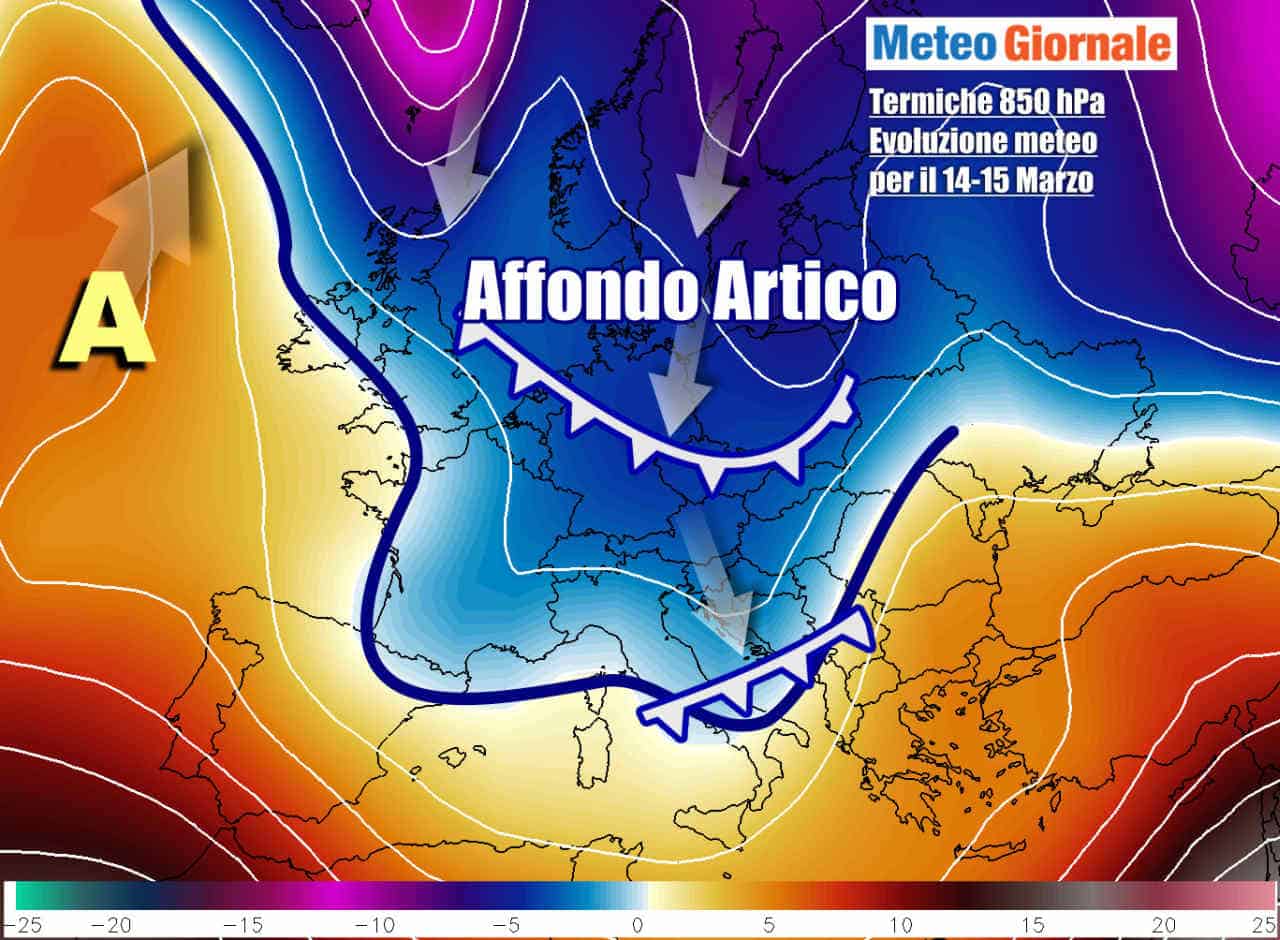 Meteo weekend, primo crollo temperature. Preludio all’invernata
