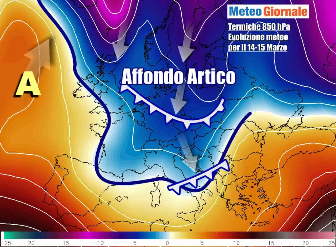 Il raffreddamento atteso sull'Italia tra domenica e lunedì, ma sarà solo il preludio ad una fase ancora più invernale