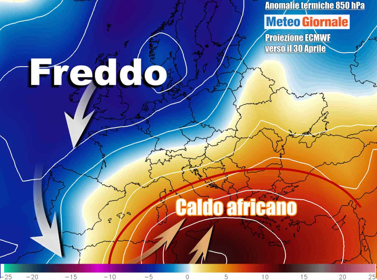 Anticiclone Africano, con primo gran caldo in arrivo fino a oltre 30 gradi