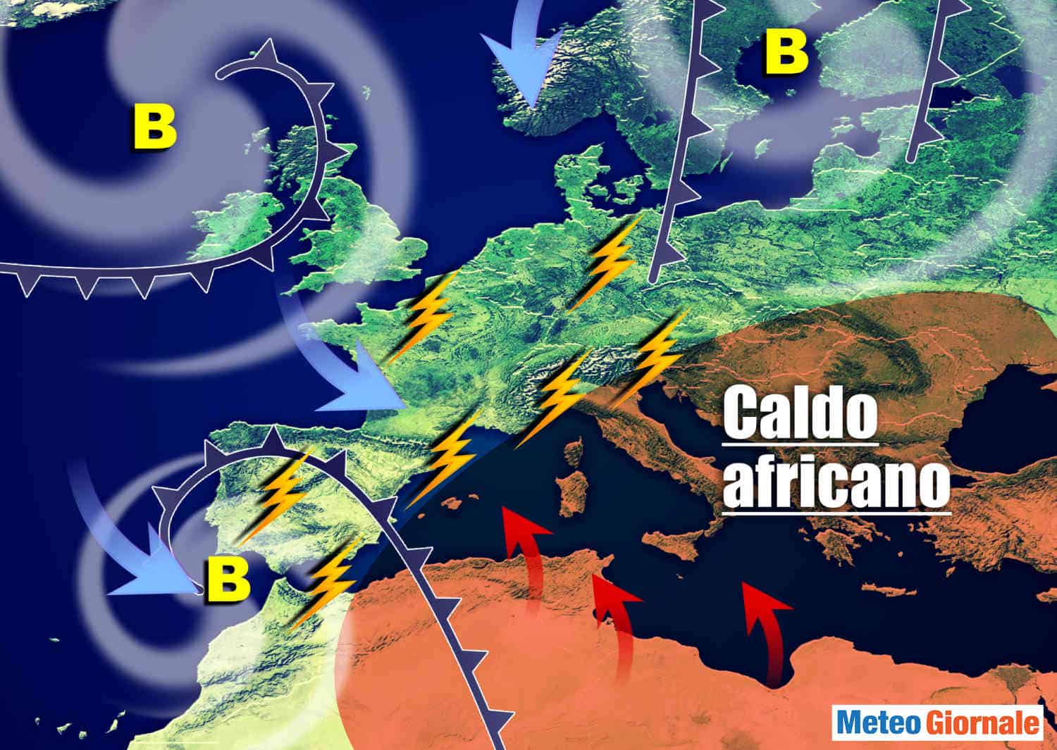 FIAMMATA d'Africa, pronto innesco eccessi meteo a catena