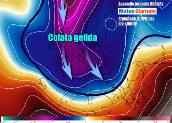Eccezionale discesa di aria molto fredda artica subito dopo Pasquetta