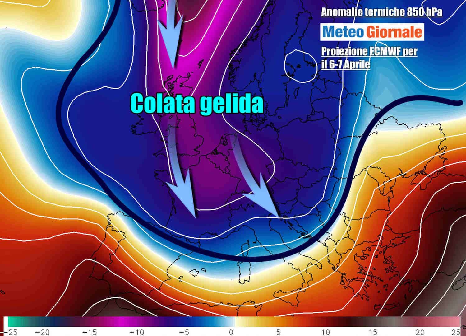 METEO del Nord America in Europa: sferzata dall'Artico, crollo temperatura anche di 20°C