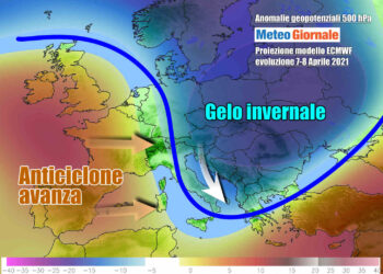 Anticiclone avanza verso l'Italia nel corso di metà settimana