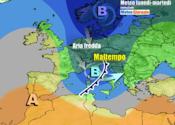 Pesante maltempo nei primi giorni della settimana