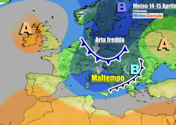 Evoluzione meteo per metà settimana
