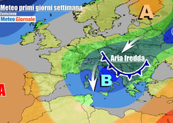 Scenario atteso nei primi giorni della settimana