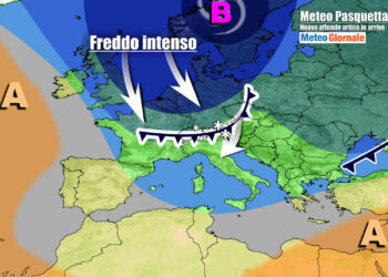 Il nuovo possente affondo artico in discesa sull'Europa, nell'evoluzione attesa per la Pasquetta