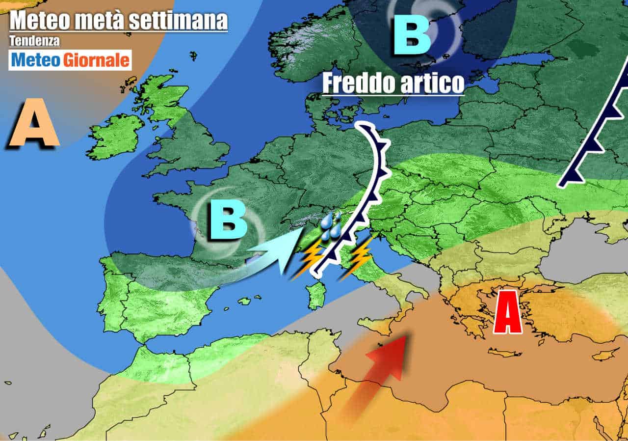 METEO 7 Giorni. Ecco che peggiora al Centro-Nord, Alta Pressione al Sud