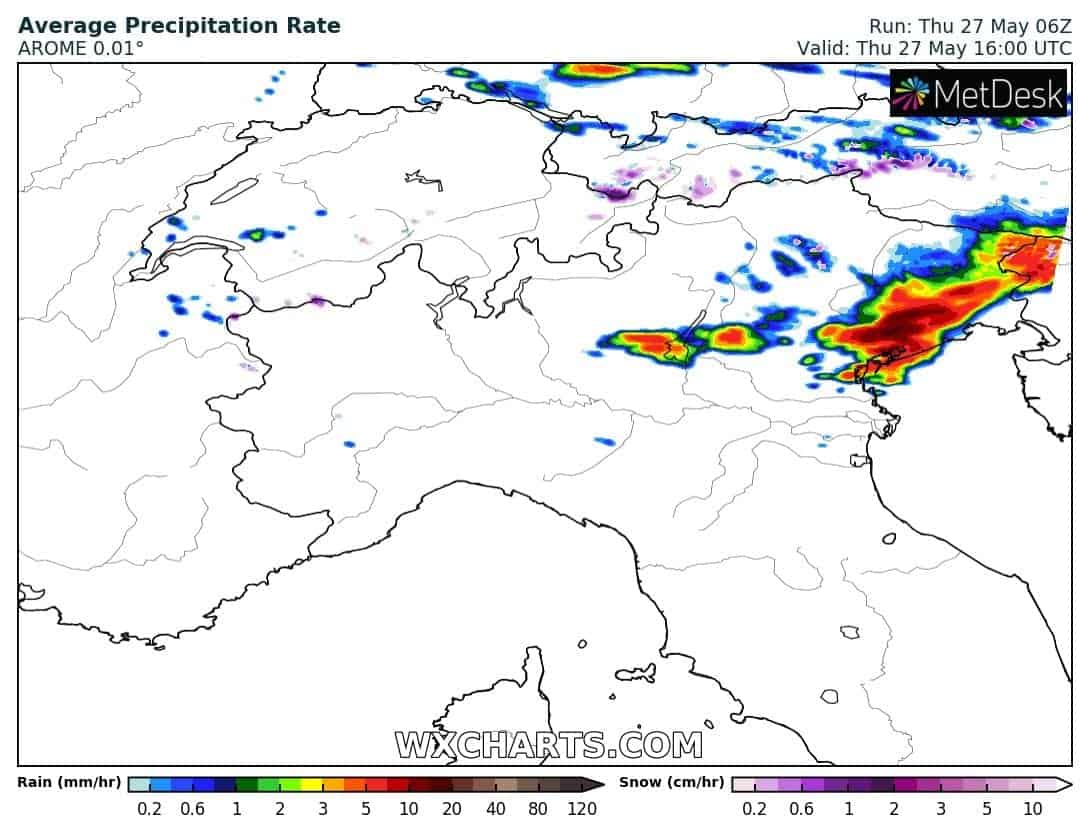 Meteo: forti temporali sono attesi nelle prossime ore, anche con grandine