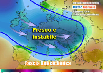 Evoluzione meteo prevista attorno al 18-19 Maggio