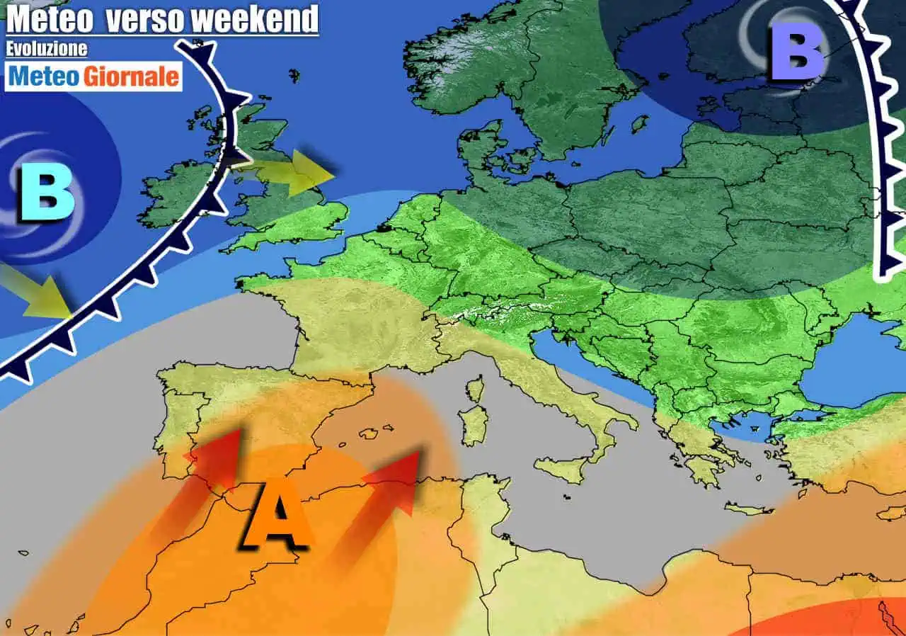 Decisa rimonta anticiclonica sull'Italia nel weekend, ma a carattere temporaneo