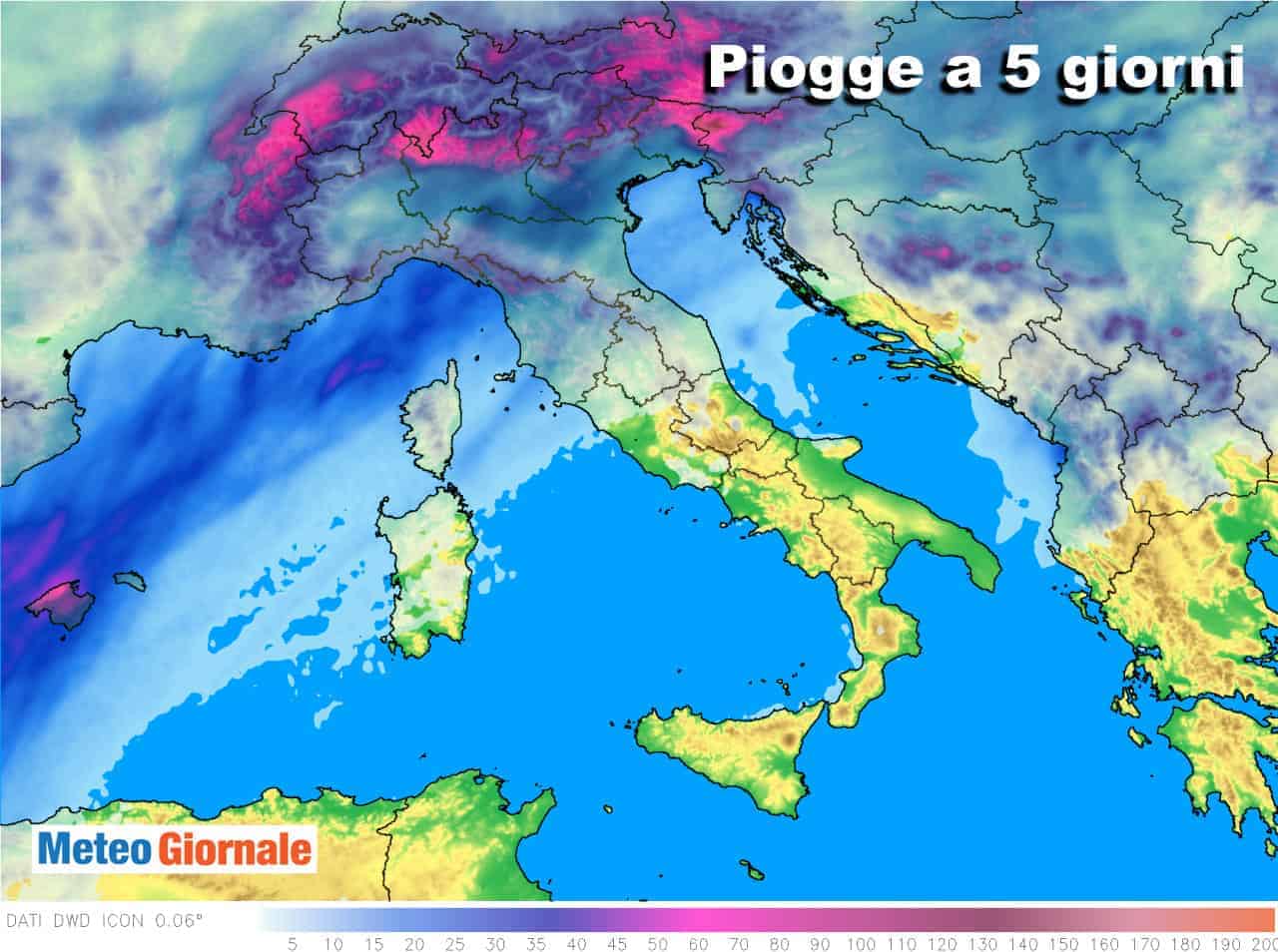 Trend meteo prossimi 5 giorni: TEMPORALI al Nord, CALDO al Sud