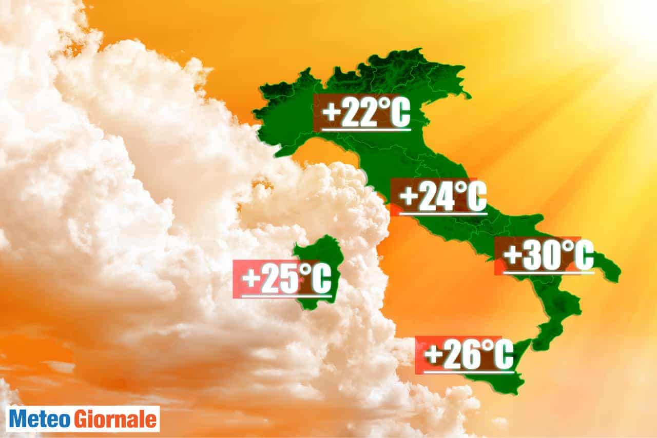 Temperature massime di oggi 26 maggio 2021: superati i 30°C