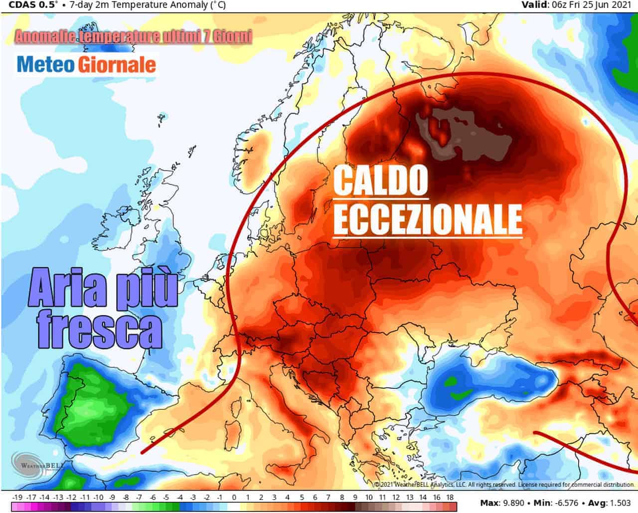 METEO FOLLE avvio estate, valanga di RECORD di CALDO in oltre mezza Europa