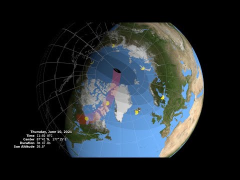 Eclissi di sole, video delle aree d'Italia interessante. Fonte NOAA