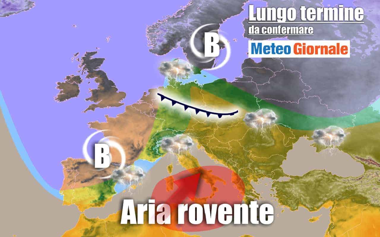 METEO Italia al 3 luglio: CALDO forte, TEMPORALI al Nord