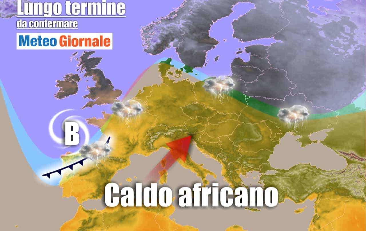 METEO Italia al 25 giugno: aria ROVENTE dall'Africa