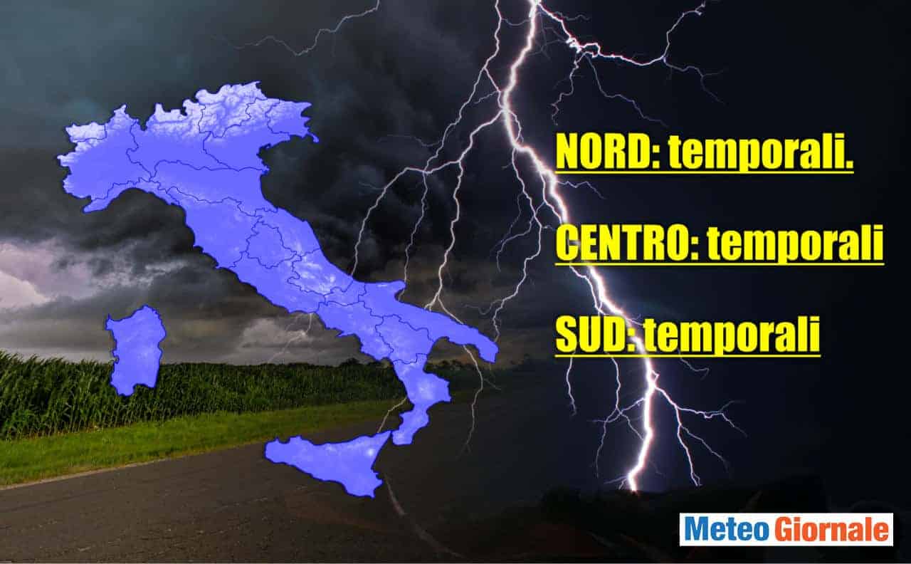 Meteo Oggi 6 Giugno 2021. Escalation di temporali in giornata. Rischio grandinate