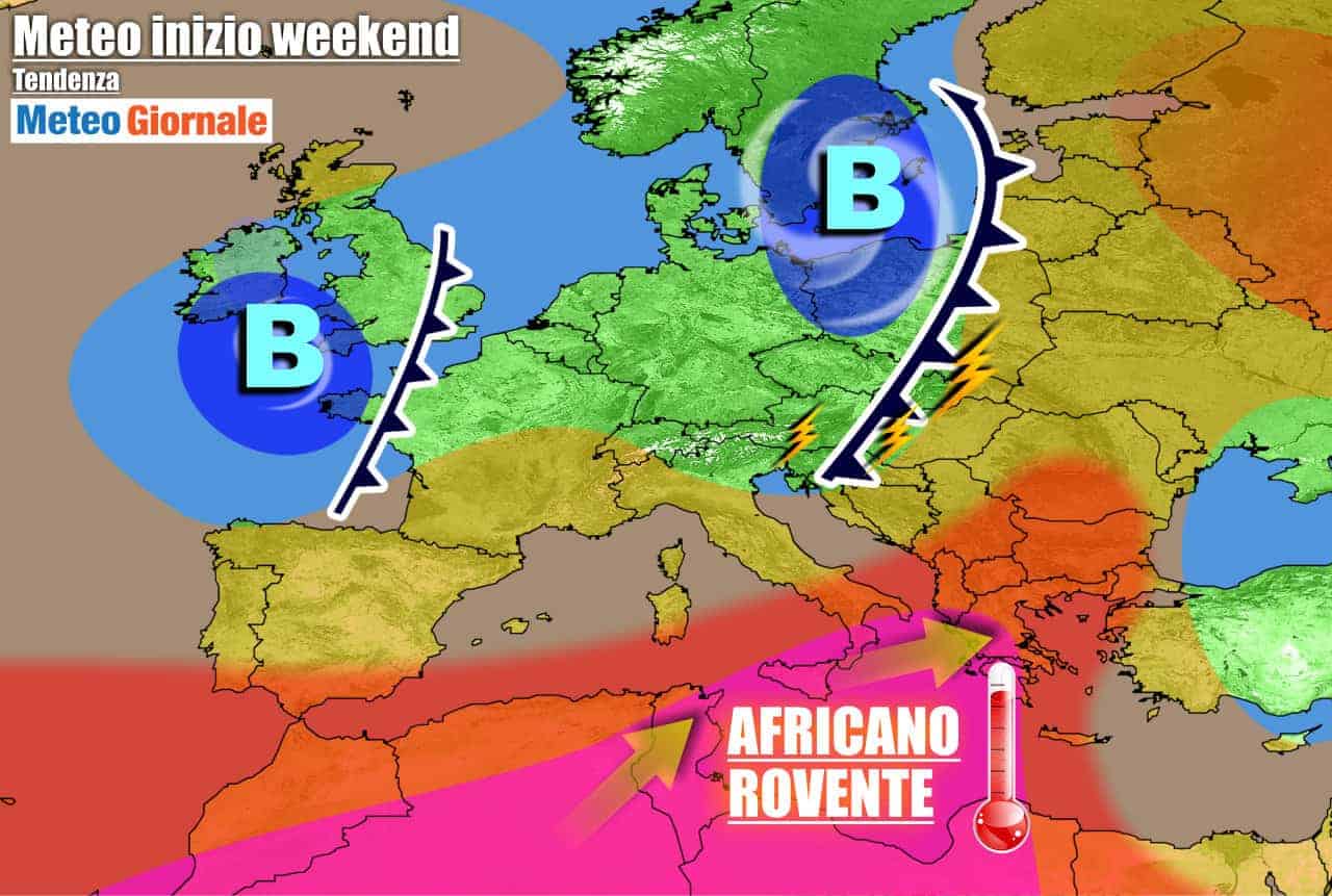METEO: nel Weekend STOP CALDO asfissiante. Poi TEMPERATURE africane