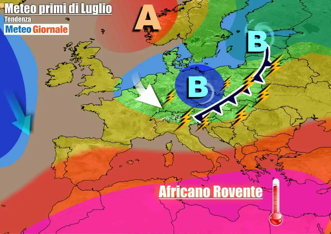Italia raggiunta da aria più fresca e instabile