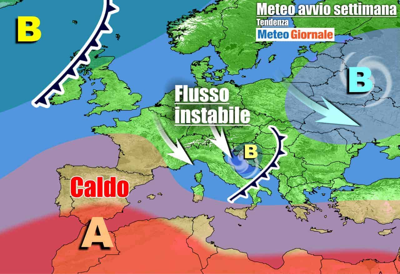 METEO 7 Giorni. Ondata di TEMPORALI, è subito CRISI ESTATE