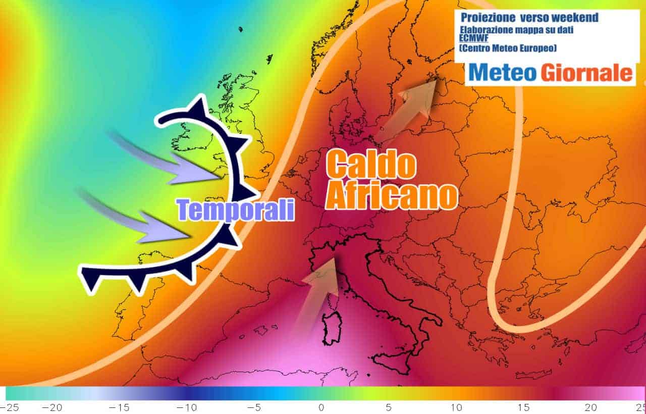 Ecco il CALDO AFRICANO in Italia ed Europa, ma si avvicinano violenti temporali