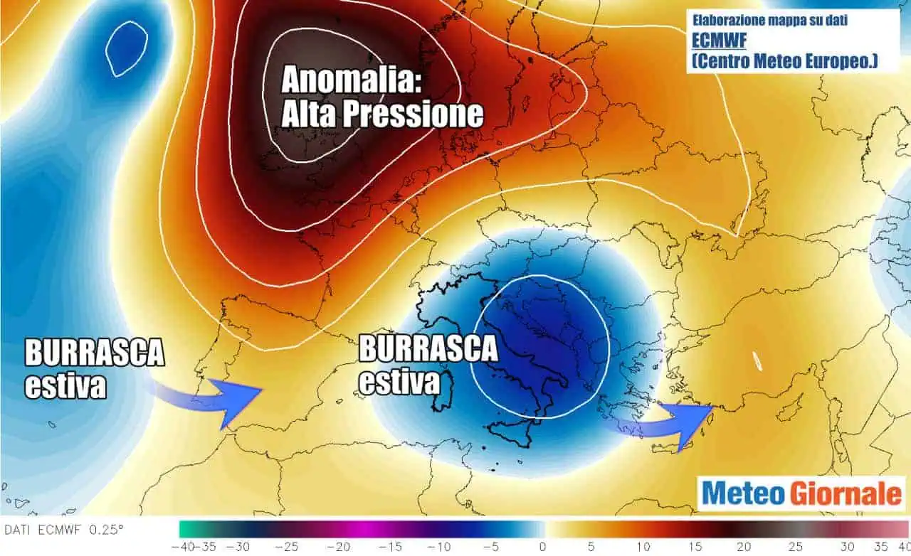 evoluzione centro meteo europeo goccia fredda