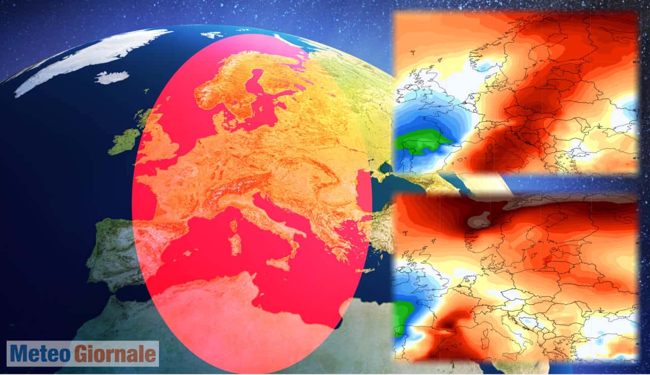 Effetto CANADA, meteo dal NCEP, verso Italia, anomala Alta Pressione con bolla di CALDO