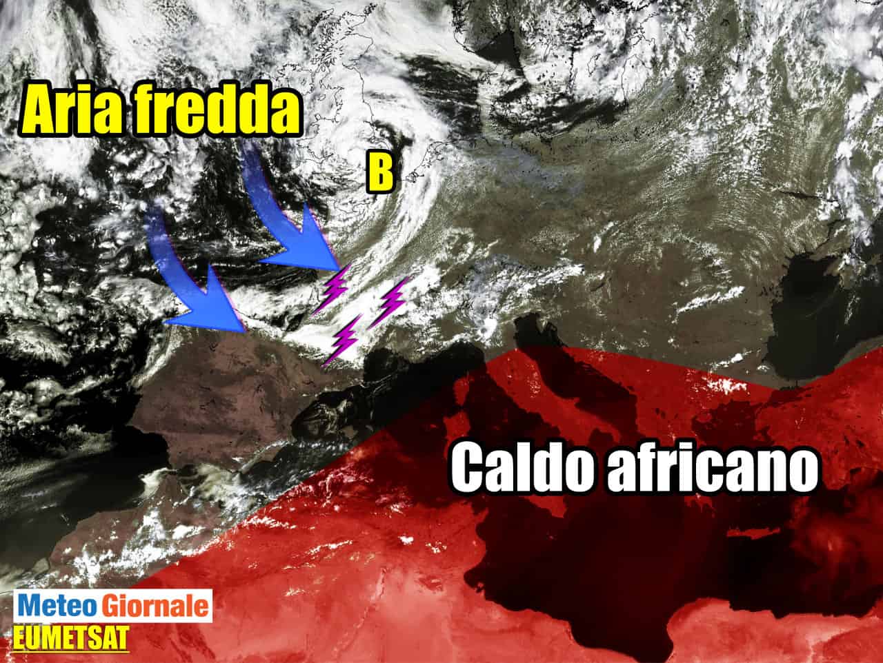CALDO. Temperature. Meteo SUBITO rischio GRANDINE. Grandina in Francia, temporali