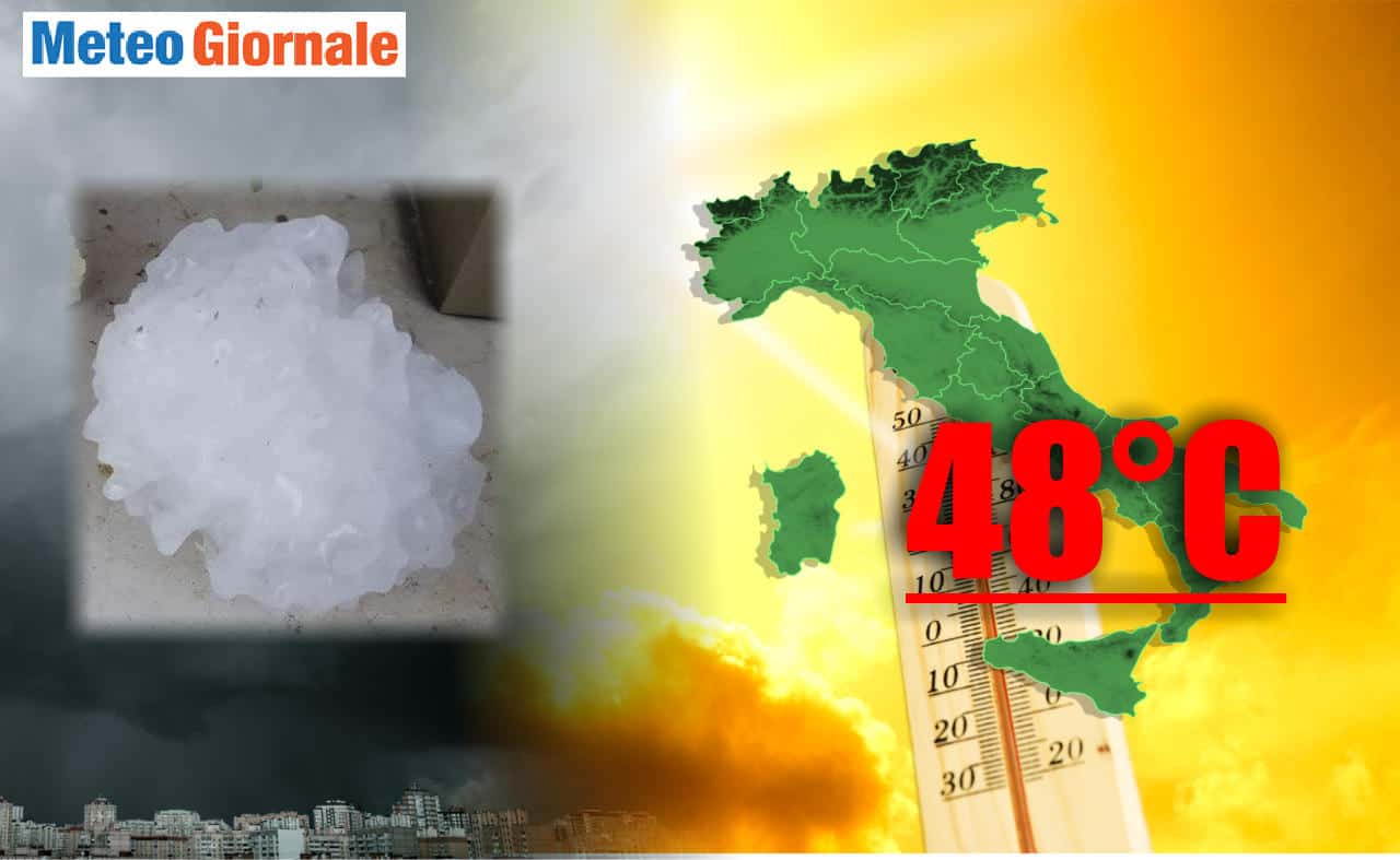 STOP, sarà meteo del CAOS. Caldo shock, Temporali e Grandine devastante