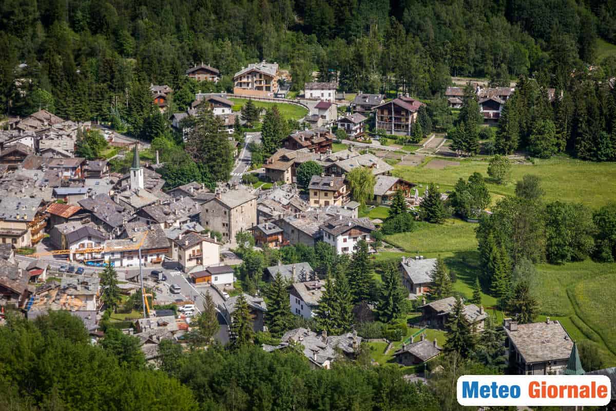 Meteo AOSTA estivo, con temporali montani