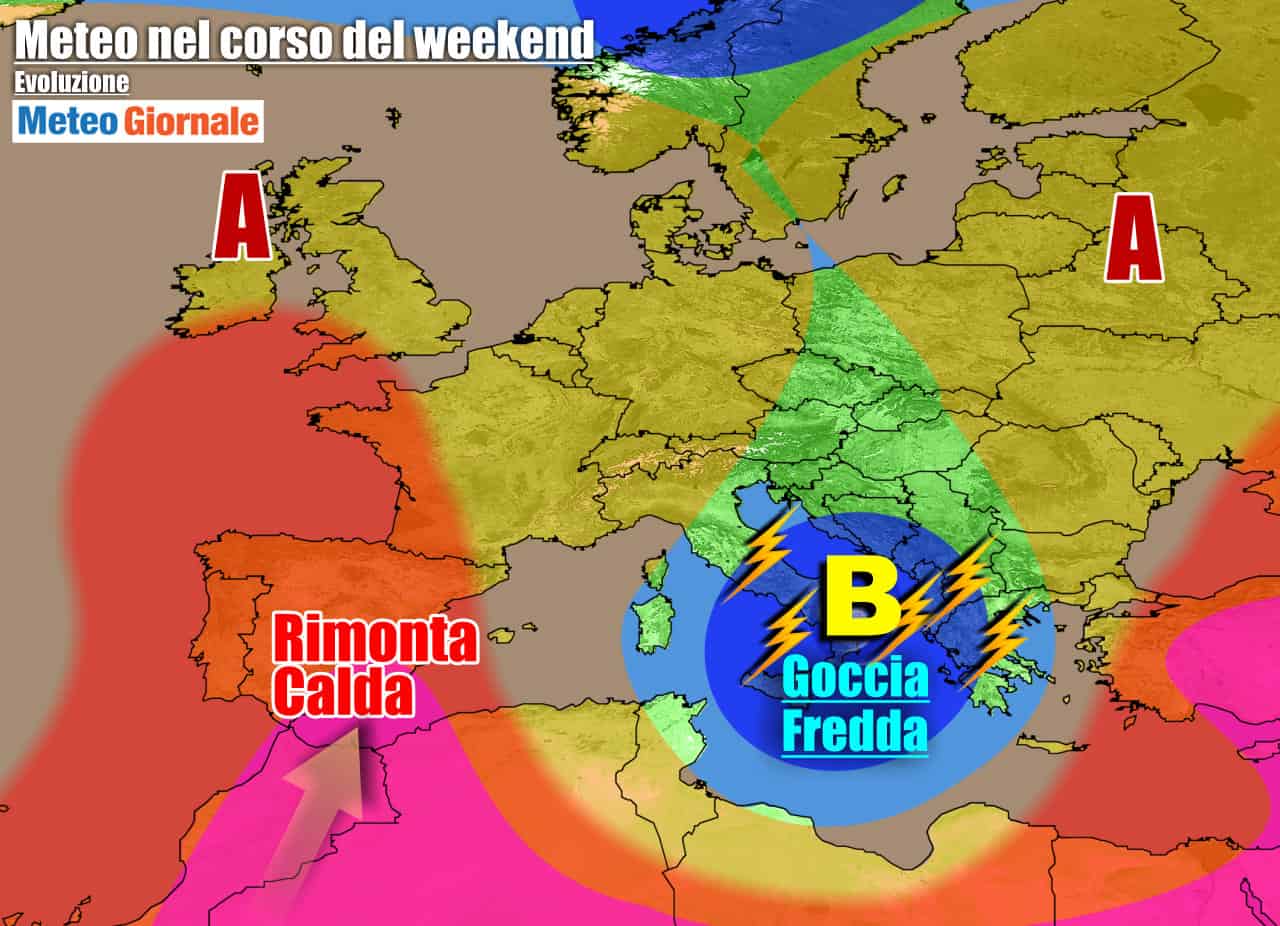 METEO 7 Giorni. Estate arranca. VORTICE FREDDO e carico di TEMPORALI verso il Sud