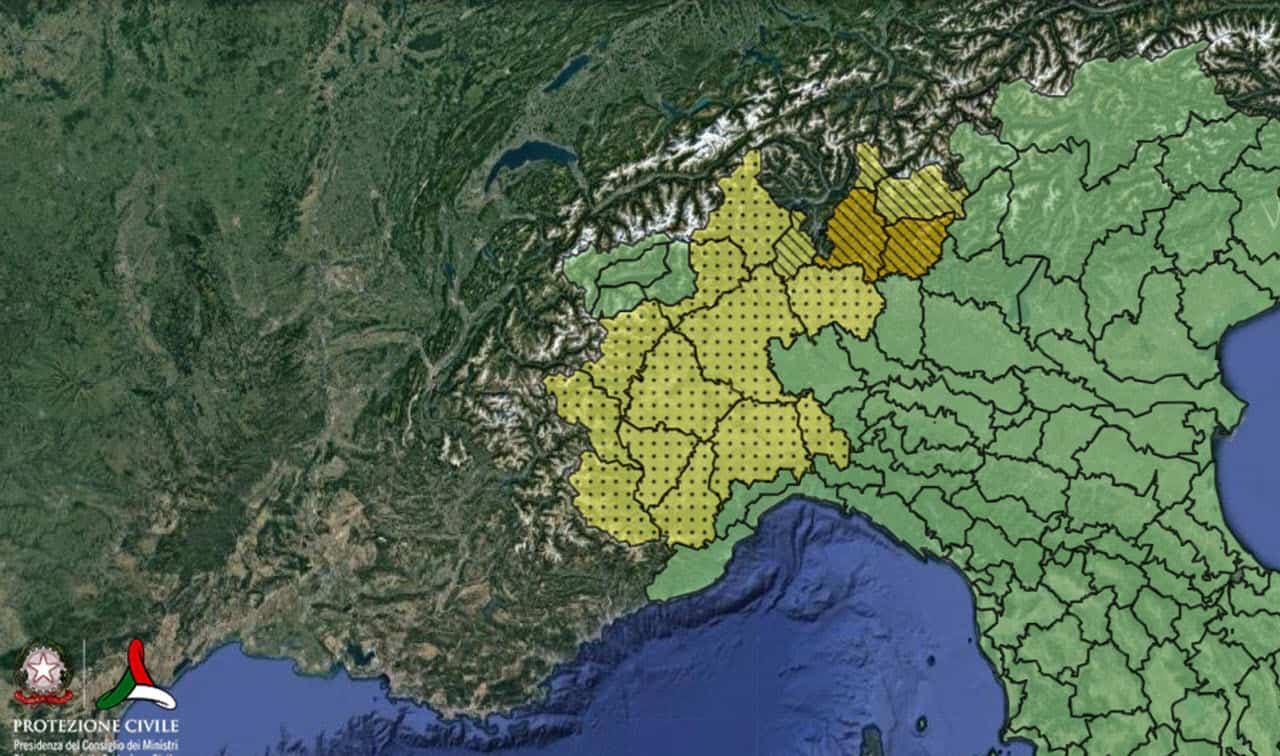 Nuova allerta meteo della Protezione Civile, per domani mercoledì 4 agosto
