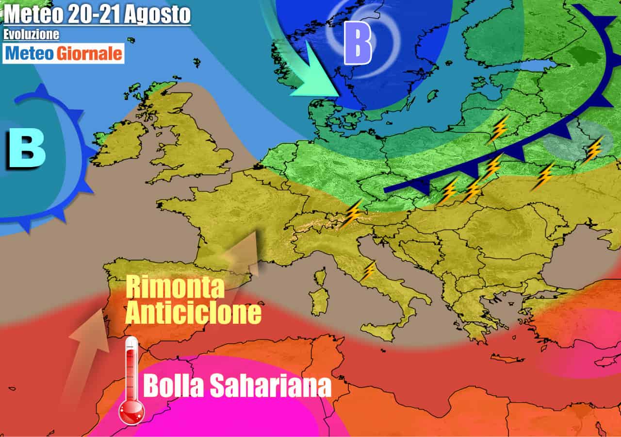 Meteo 7 giorni: CALDO di nuovo, ma CICLONE del Nord Europa attivissimo