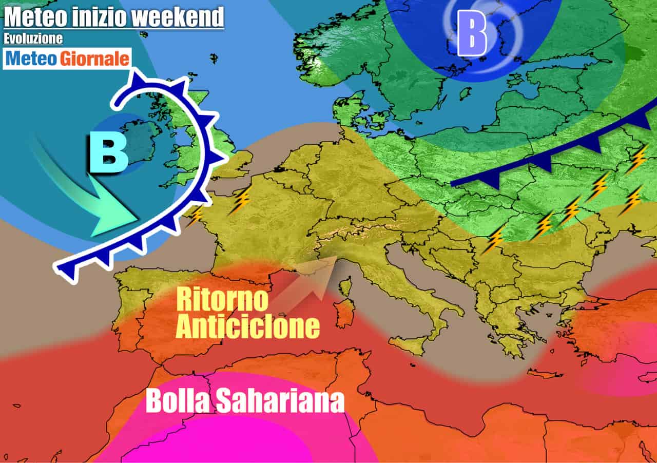 Meteo 7 giorni: rimonta l’ANTICICLONE AFRICANO, ma ATTENZIONE non durerà