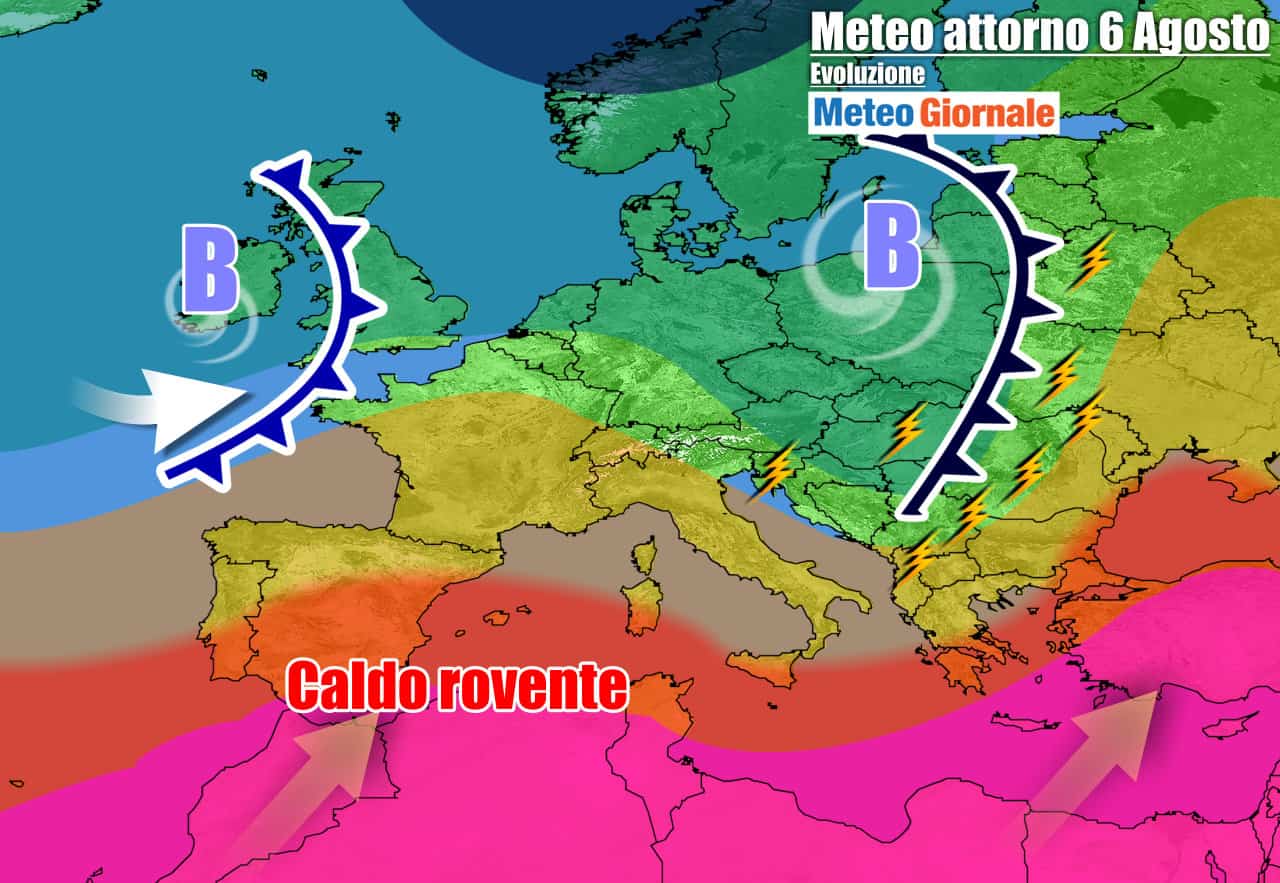 METEO 7 Giorni. TEMPORALI FORTI al Nord, paura. CALDO al Sud, ma novità