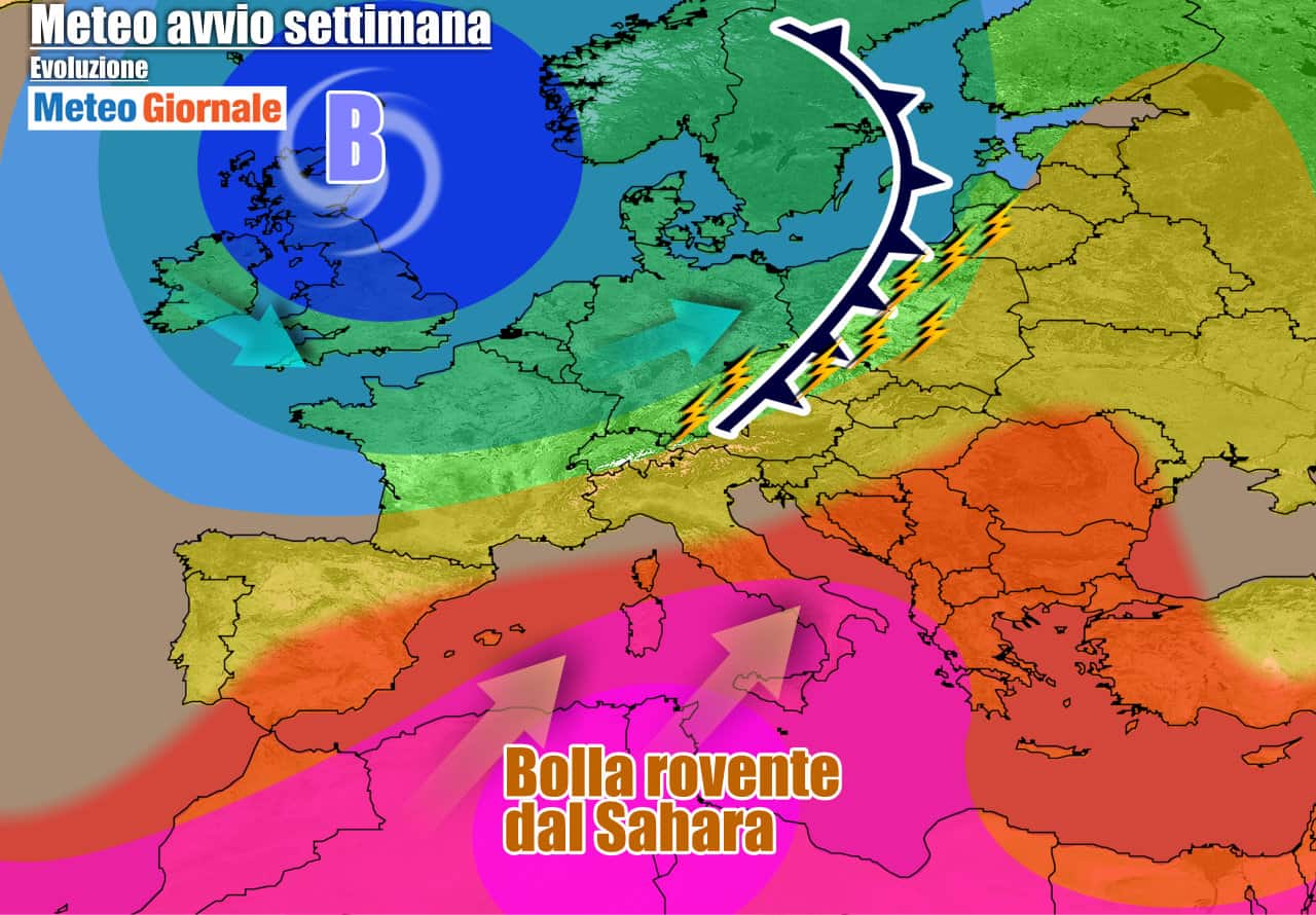 METEO 7 Giorni. CALDO d'AFRICA rovente per tutta la settimana. Giorni di fuoco