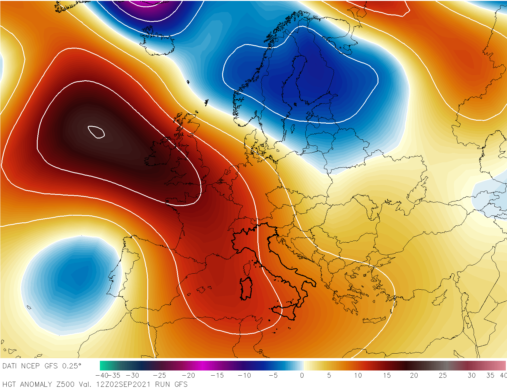 Anticiclone anche in Italia nei primi di settembre. Per altro, con temperature ben al di sopra della media.