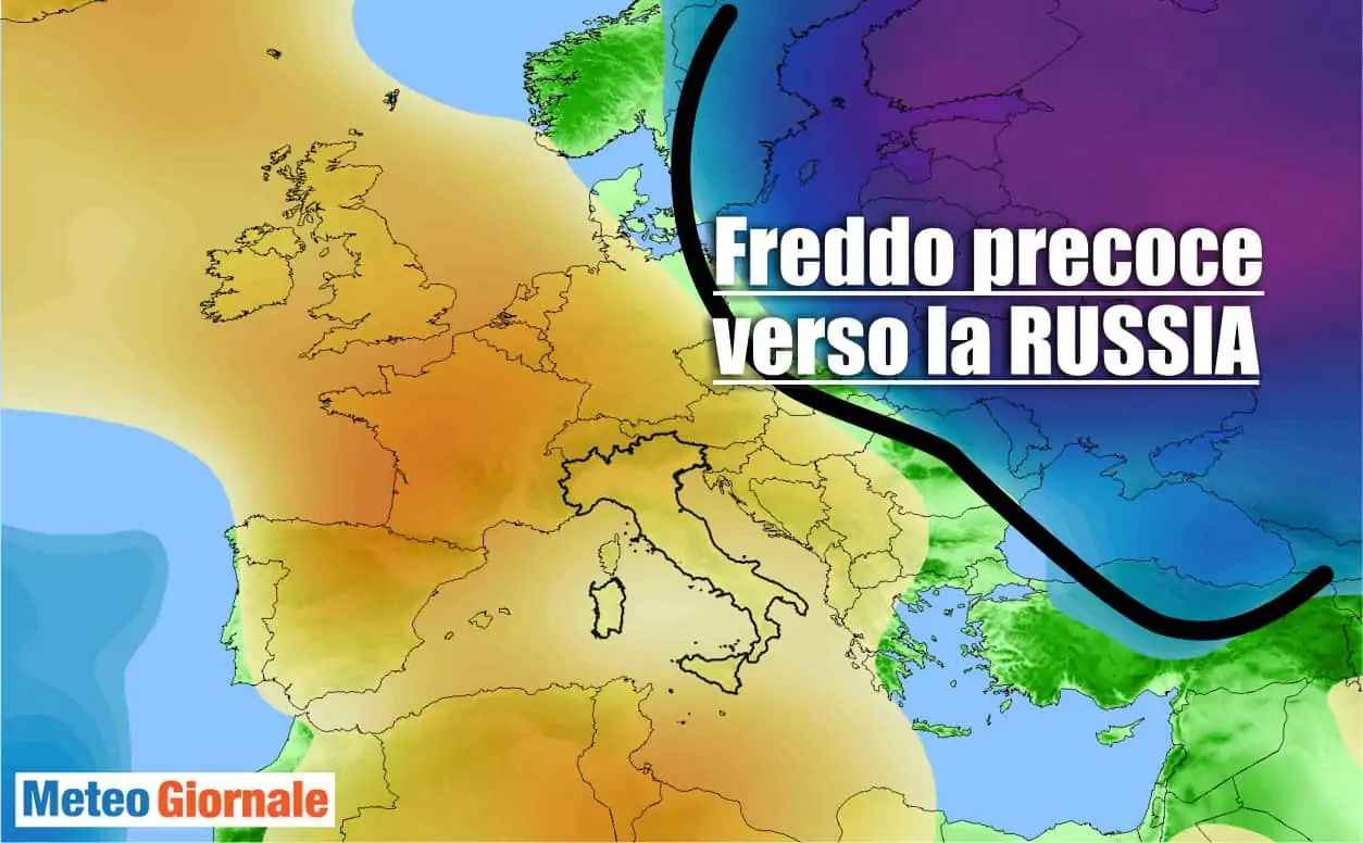 Meteo con freddo precoce in Russia. Trapasso stagionale cruento