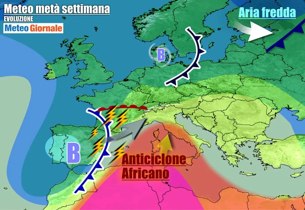 Fase meteo tardo estiva nel corso della settimana