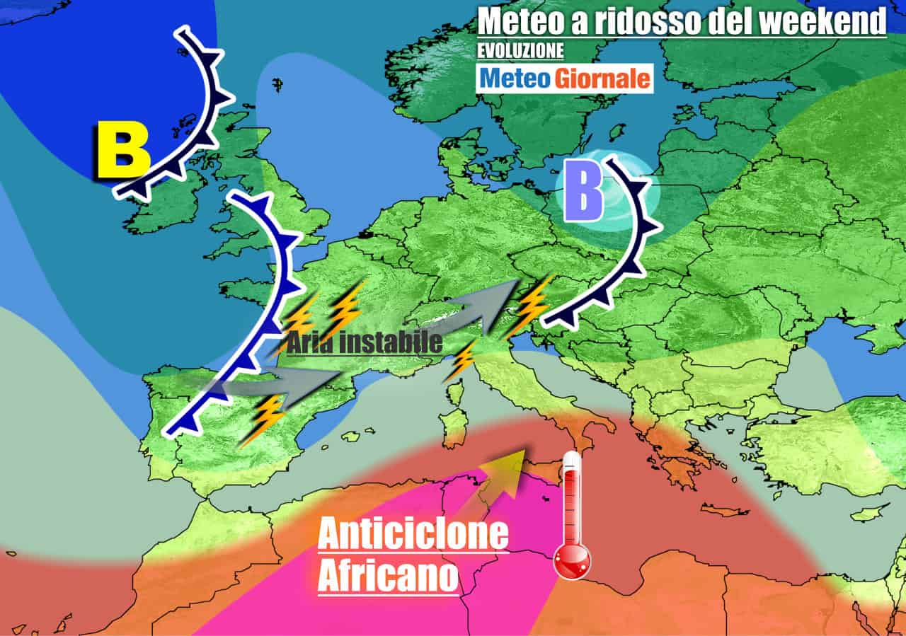 Meteo 7 giorni: FORTI TEMPORALI in arrivo, ma il caldo africano non molla