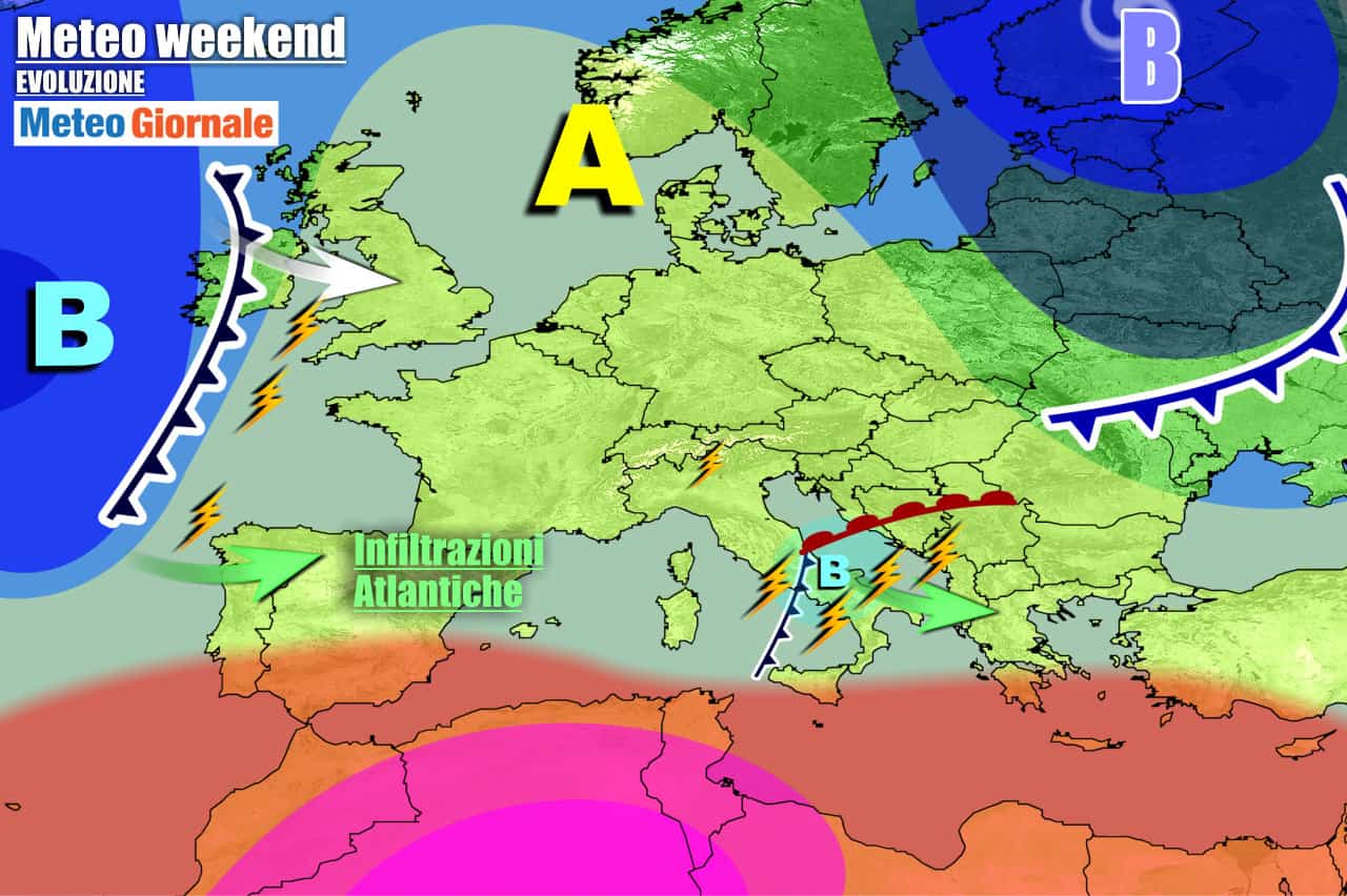 Meteo 7 giorni: confermato peggioramento, sfuriata TEMPORALI nel WEEKEND