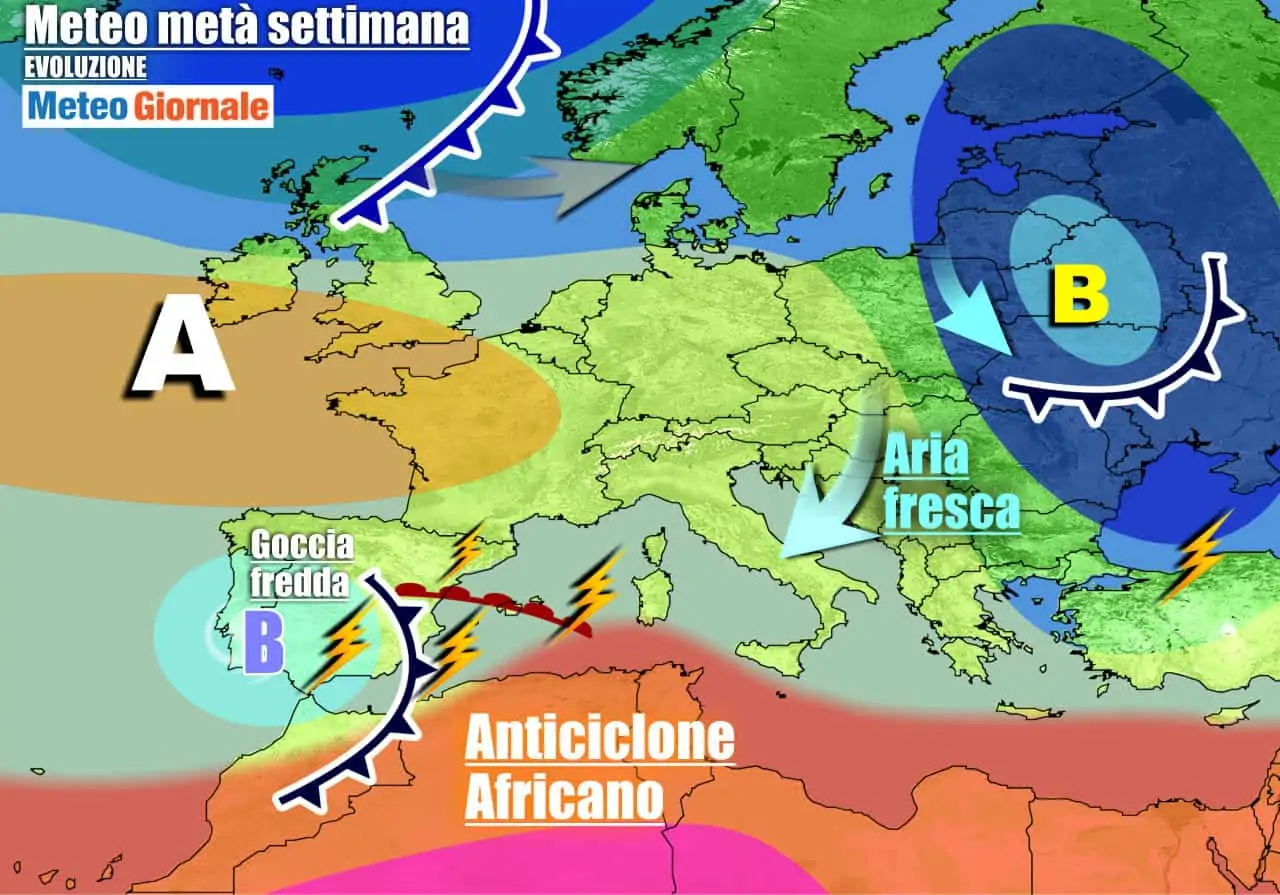 Condizioni di tempo più stabile nell'arco della settimana