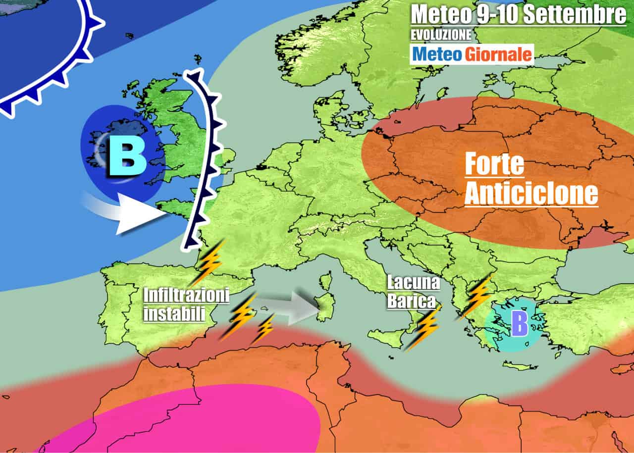 Meteo 7 giorni: resiste l’anticiclone, ma si prevedono più TEMPORALI