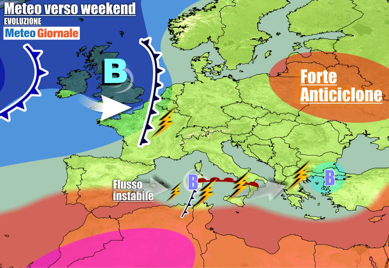 Meteo 7 giorni: nuovo insidioso VORTICE punta il Sud. Nel weekend NUBIFRAGI