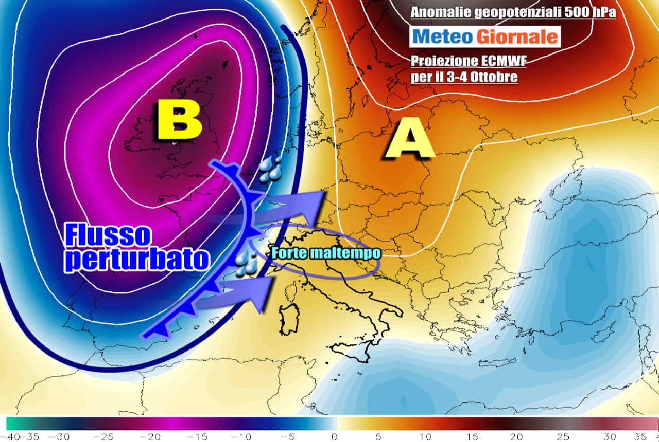 METEO inizio prossima settimana. MALTEMPO d’AUTUNNO pronto a picchiare duro