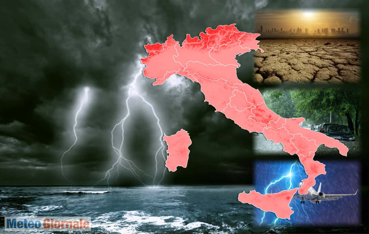 Verso meteo PESSIMO, Lunedì a rischio nubifragi in varie regioni italiane